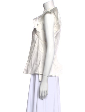 Sea New York Mock Neck Short Sleeve Blouse