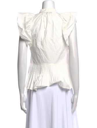 Sea New York Mock Neck Short Sleeve Blouse