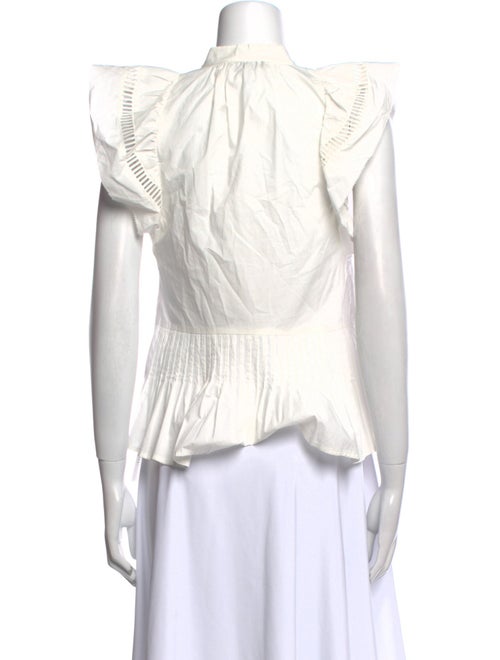 Sea New York Mock Neck Short Sleeve Blouse