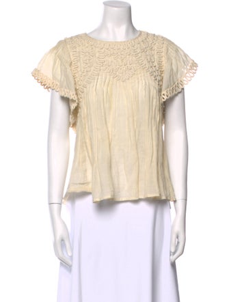 Sea New York Scoop Neck Short Sleeve Blouse