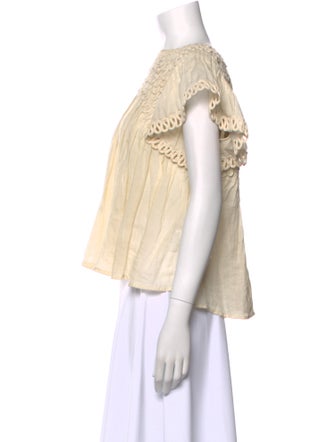 Sea New York Scoop Neck Short Sleeve Blouse