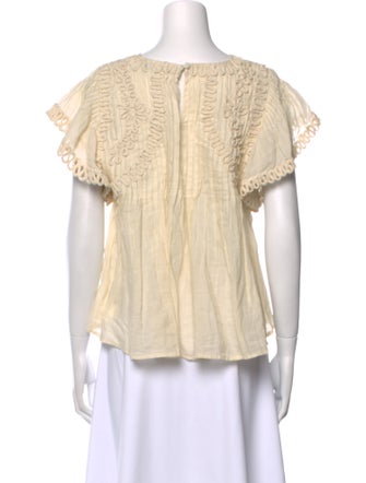 Sea New York Scoop Neck Short Sleeve Blouse