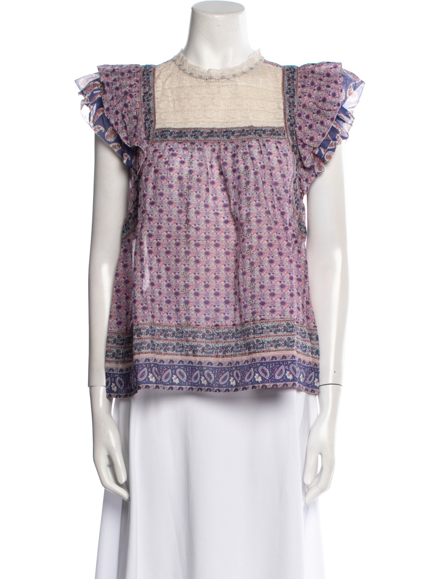 Sea New York Printed Square Neckline Blouse