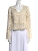 Sea New York Lace Pattern V-Neck Blouse