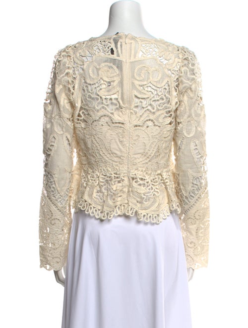 Sea New York Lace Pattern V-Neck Blouse