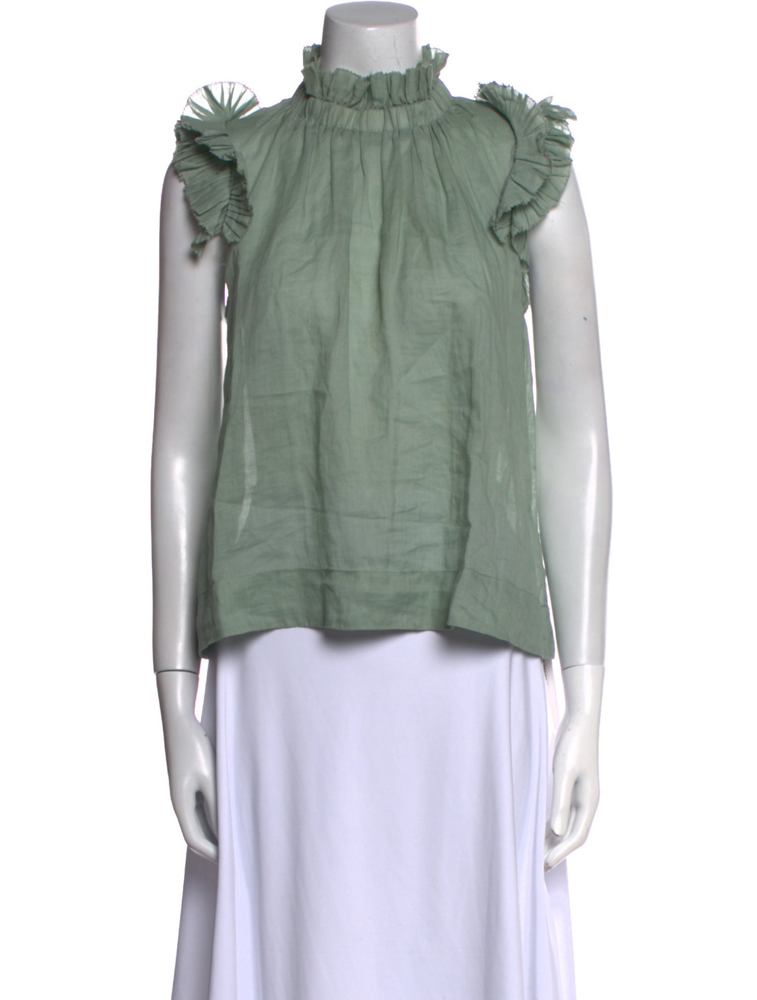 Sea New York Mock Neck Short Sleeve Blouse