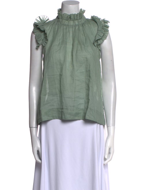 Sea New York Mock Neck Short Sleeve Blouse