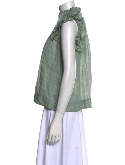 Sea New York Mock Neck Short Sleeve Blouse