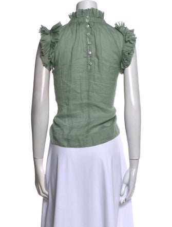 Sea New York Mock Neck Short Sleeve Blouse