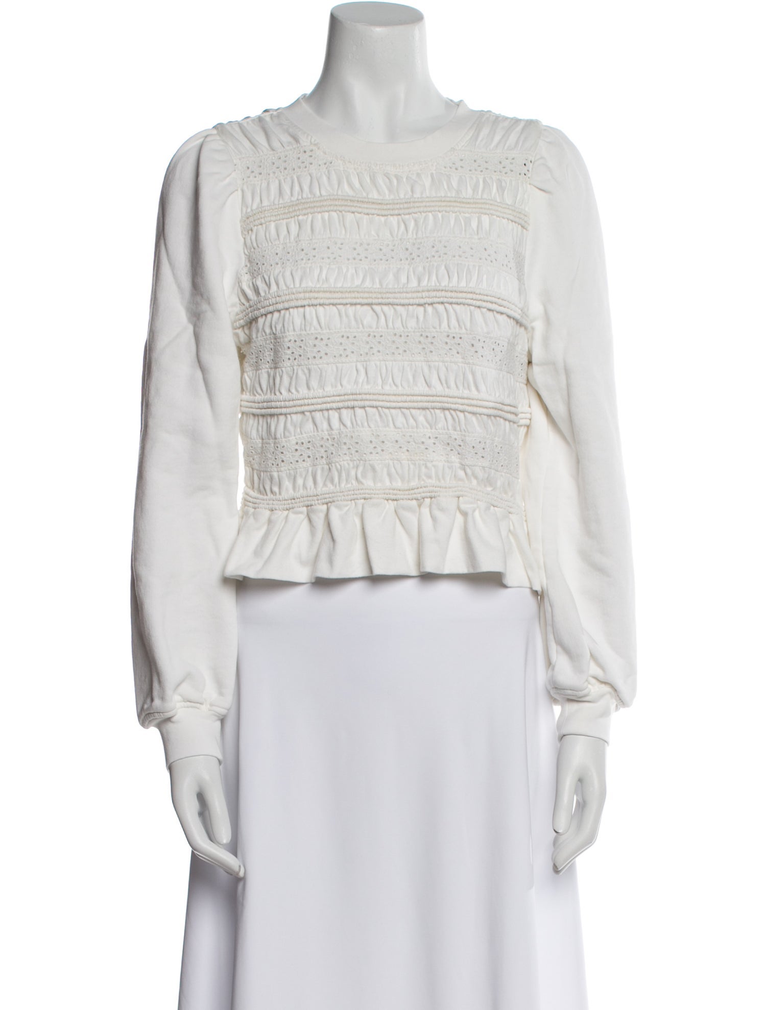 Sea New York Bateau Neckline Long Sleeve Crop Top