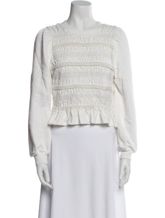 Sea New York Bateau Neckline Long Sleeve Crop Top