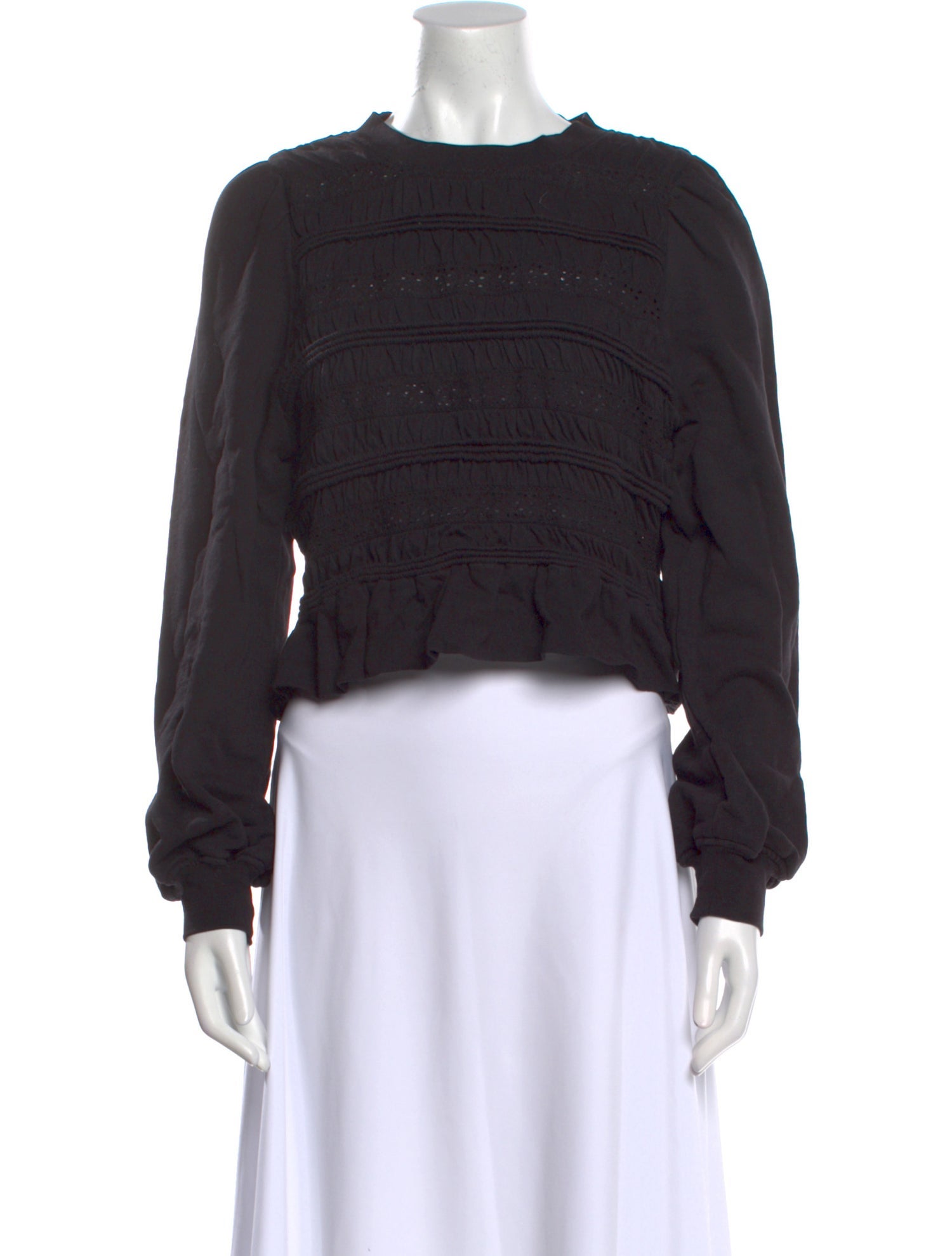 Sea New York Crew Neck Long Sleeve Crop Top