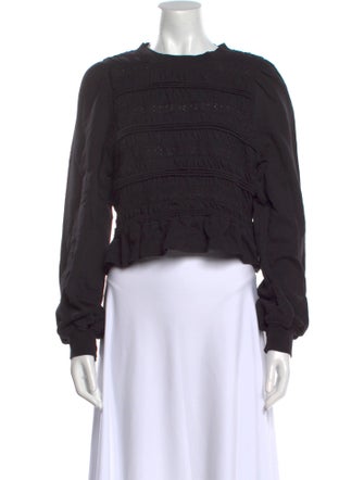 Sea New York Crew Neck Long Sleeve Crop Top