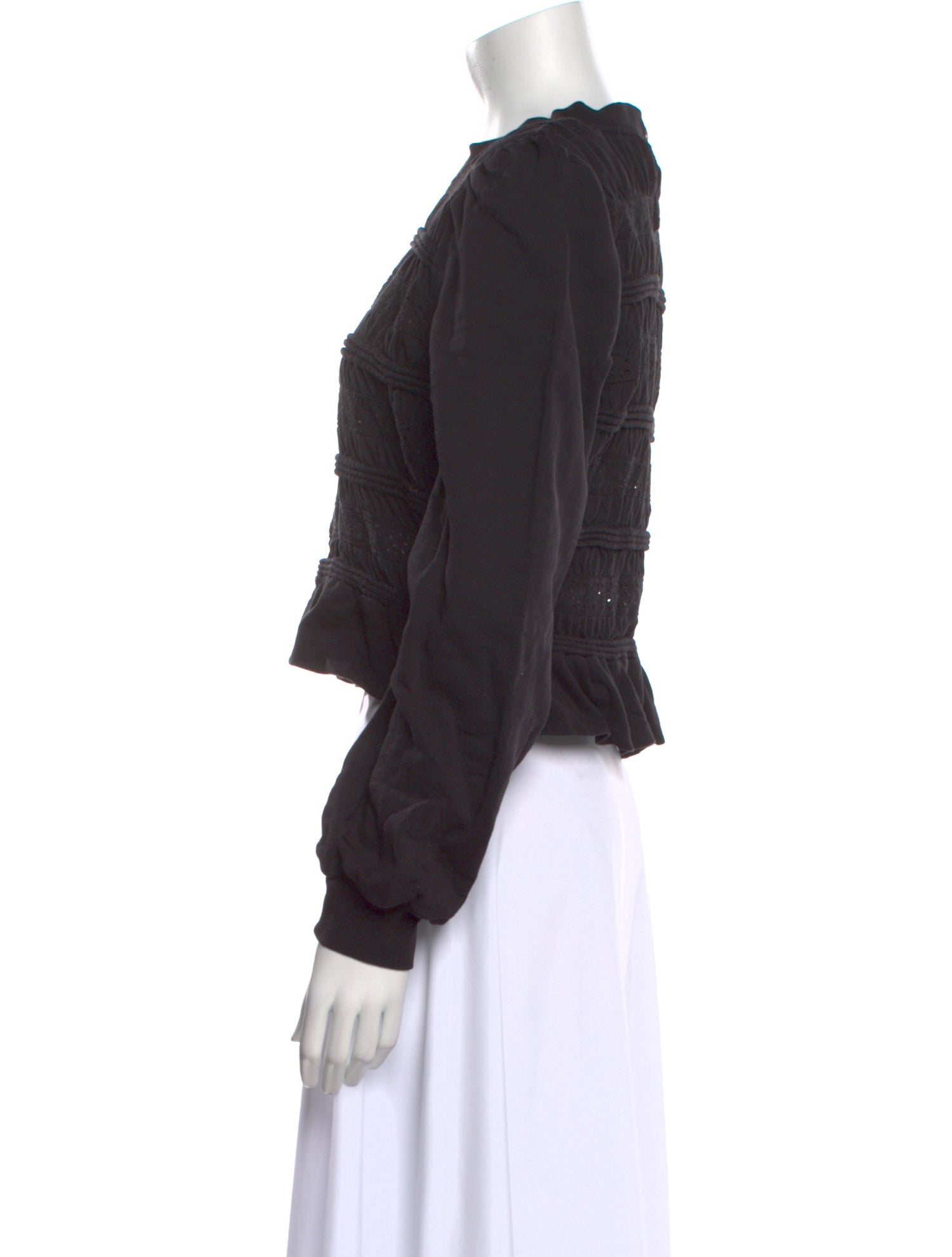 Sea New York Crew Neck Long Sleeve Crop Top