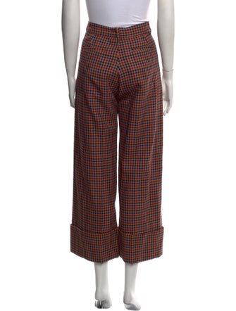 Sea New York Plaid Print Wide Leg Pants