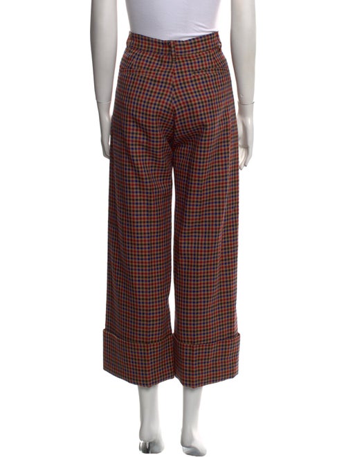 Sea New York Plaid Print Wide Leg Pants