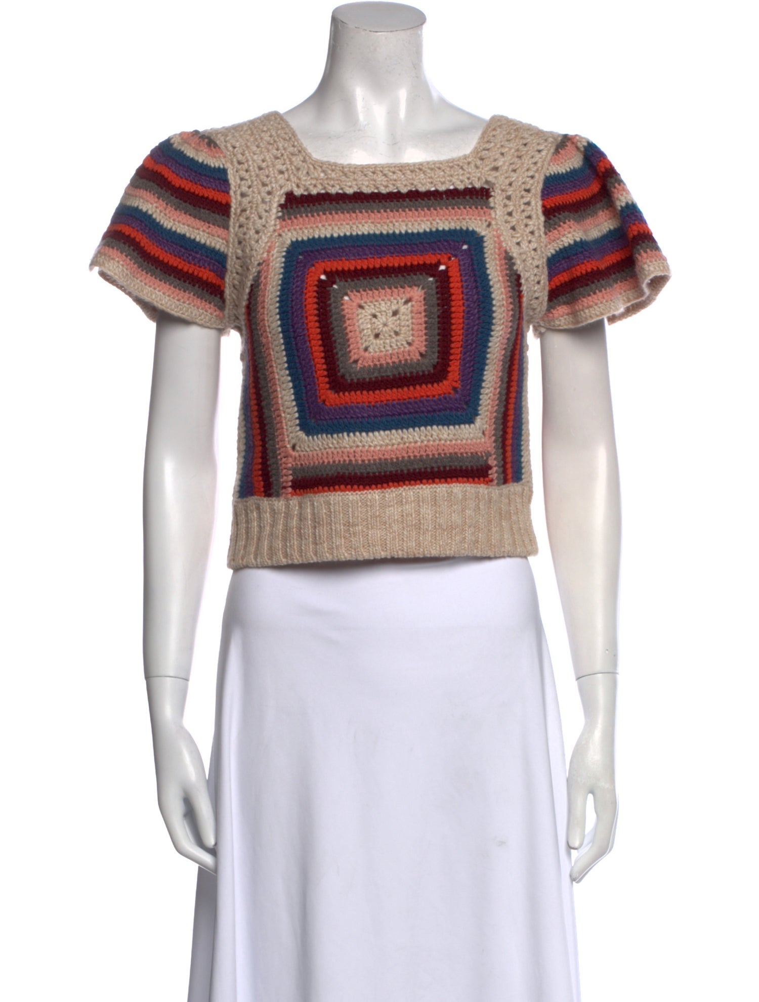 Sea New York Striped Square Neckline Sweater