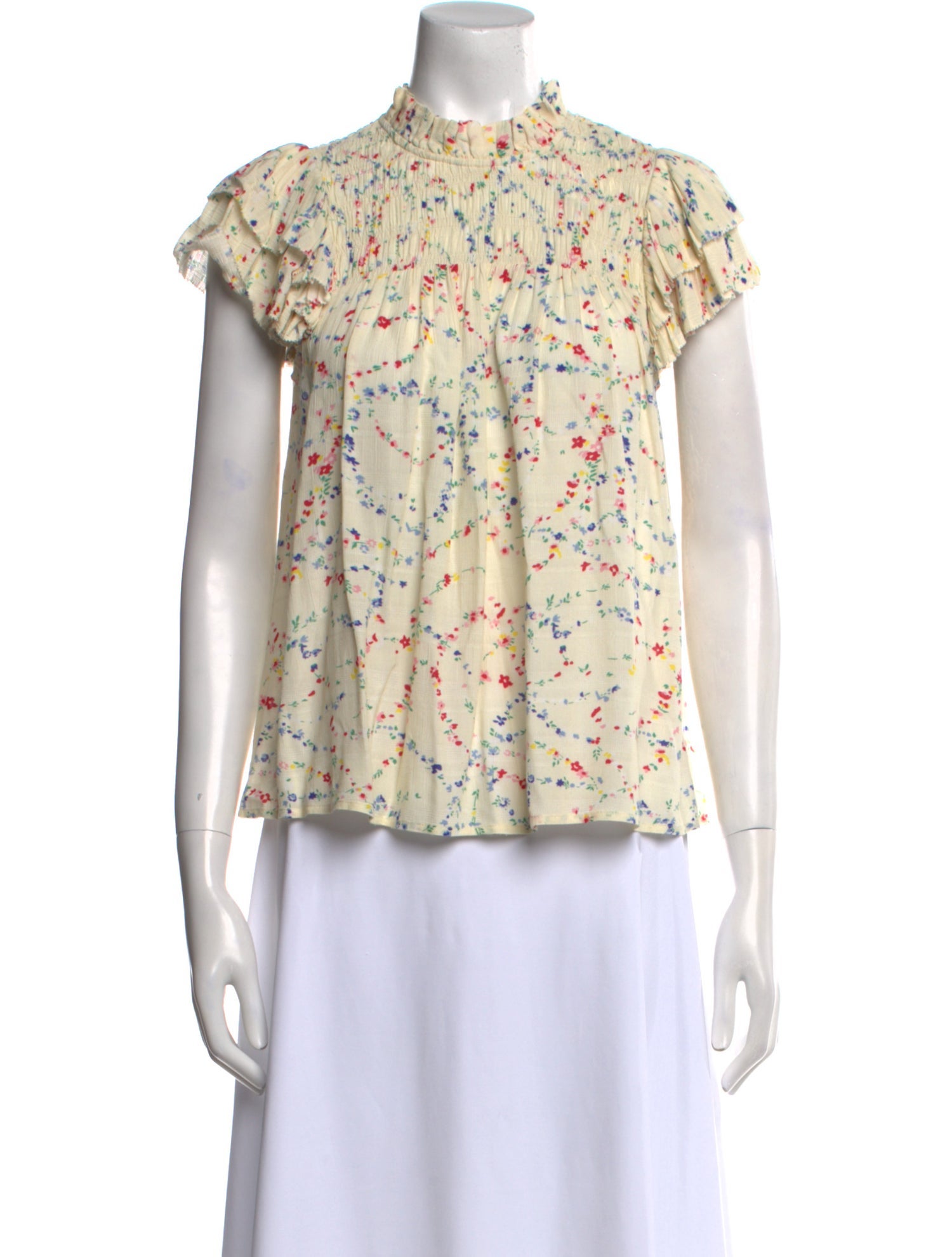 Sea New York Floral Print Mock Neck Top