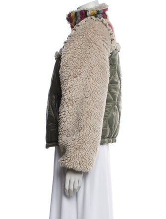 Sea New York Nylon Printed Faux Fur Jacket