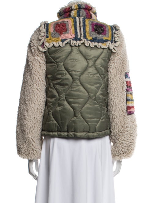 Sea New York Nylon Printed Faux Fur Jacket