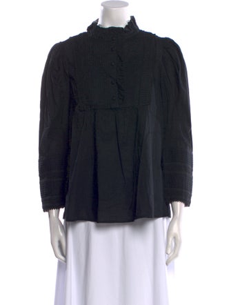 Sea New York Mock Neck Three-Quarter Sleeve Blouse