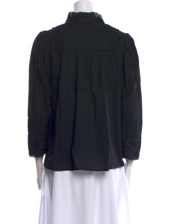 Sea New York Mock Neck Three-Quarter Sleeve Blouse