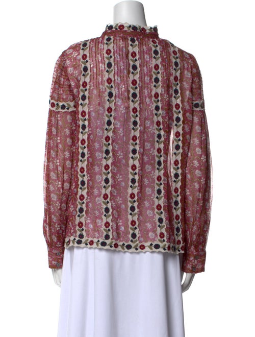 Sea New York Floral Print Mock Neck Blouse