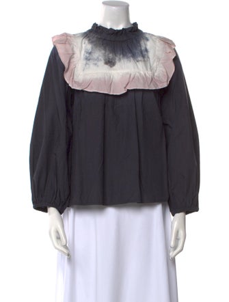 Sea New York Mock Neck Three-Quarter Sleeve Blouse