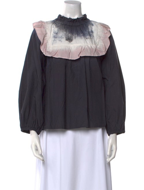 Sea New York Mock Neck Three-Quarter Sleeve Blouse