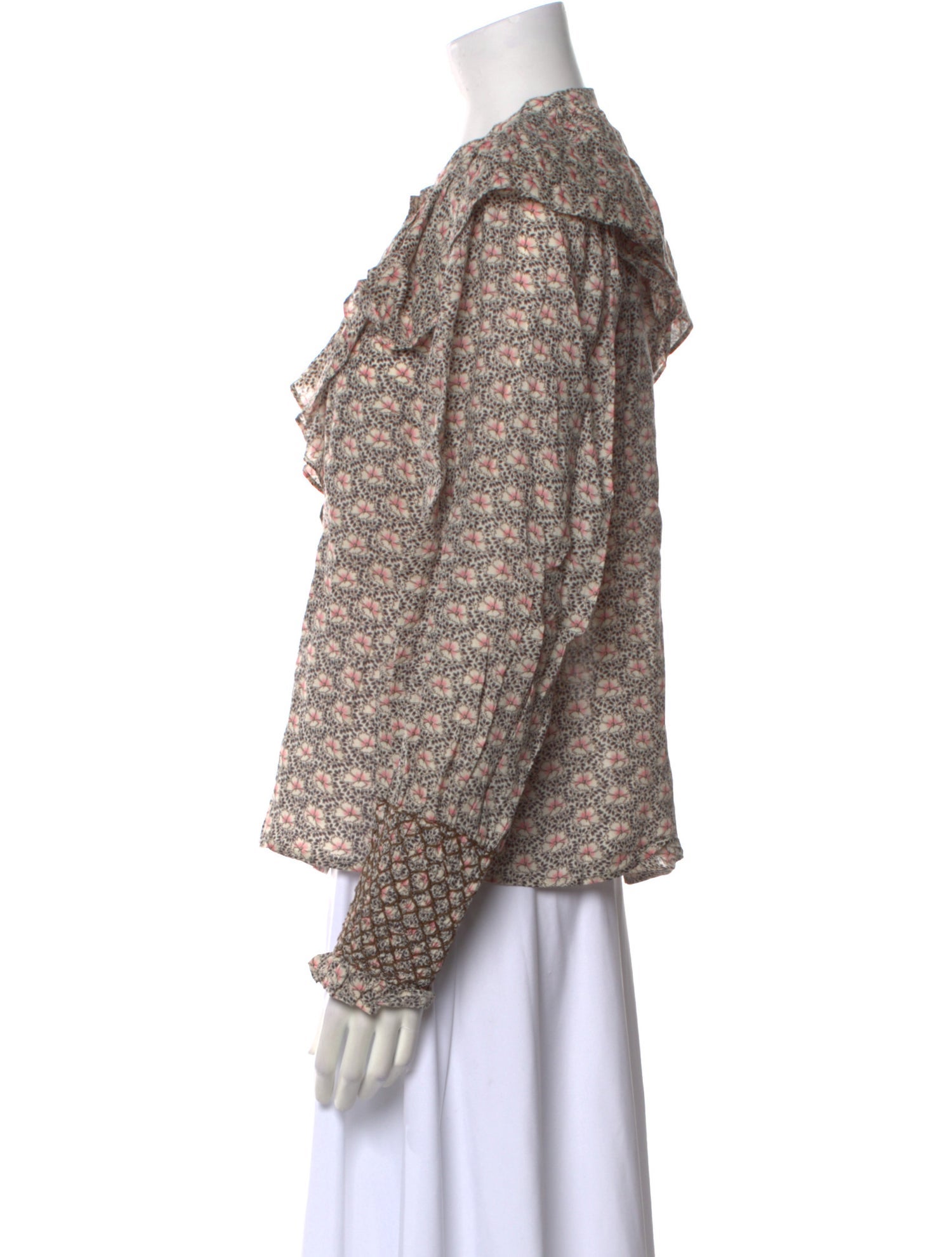 Sea New York Floral Print Mock Neck Blouse