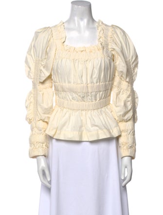 Sea New York Square Neckline Long Sleeve Blouse