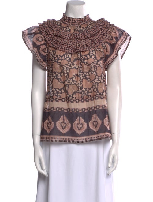 Sea New York Printed Mock Neck Blouse