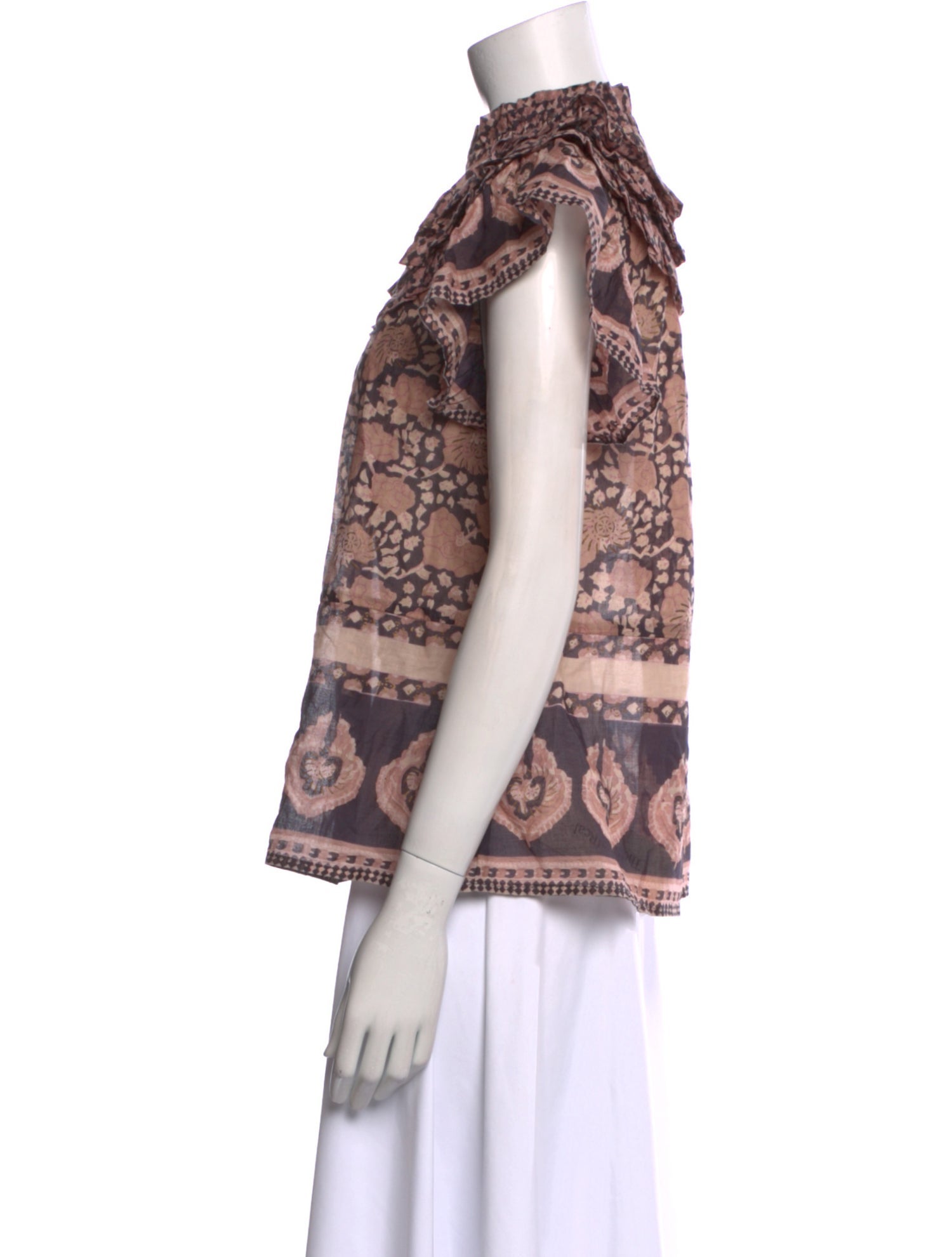 Sea New York Printed Mock Neck Blouse