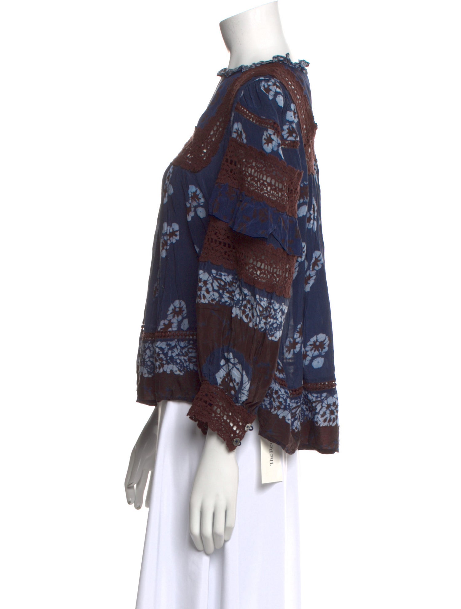 Sea New York Lace Pattern Scoop Neck Blouse