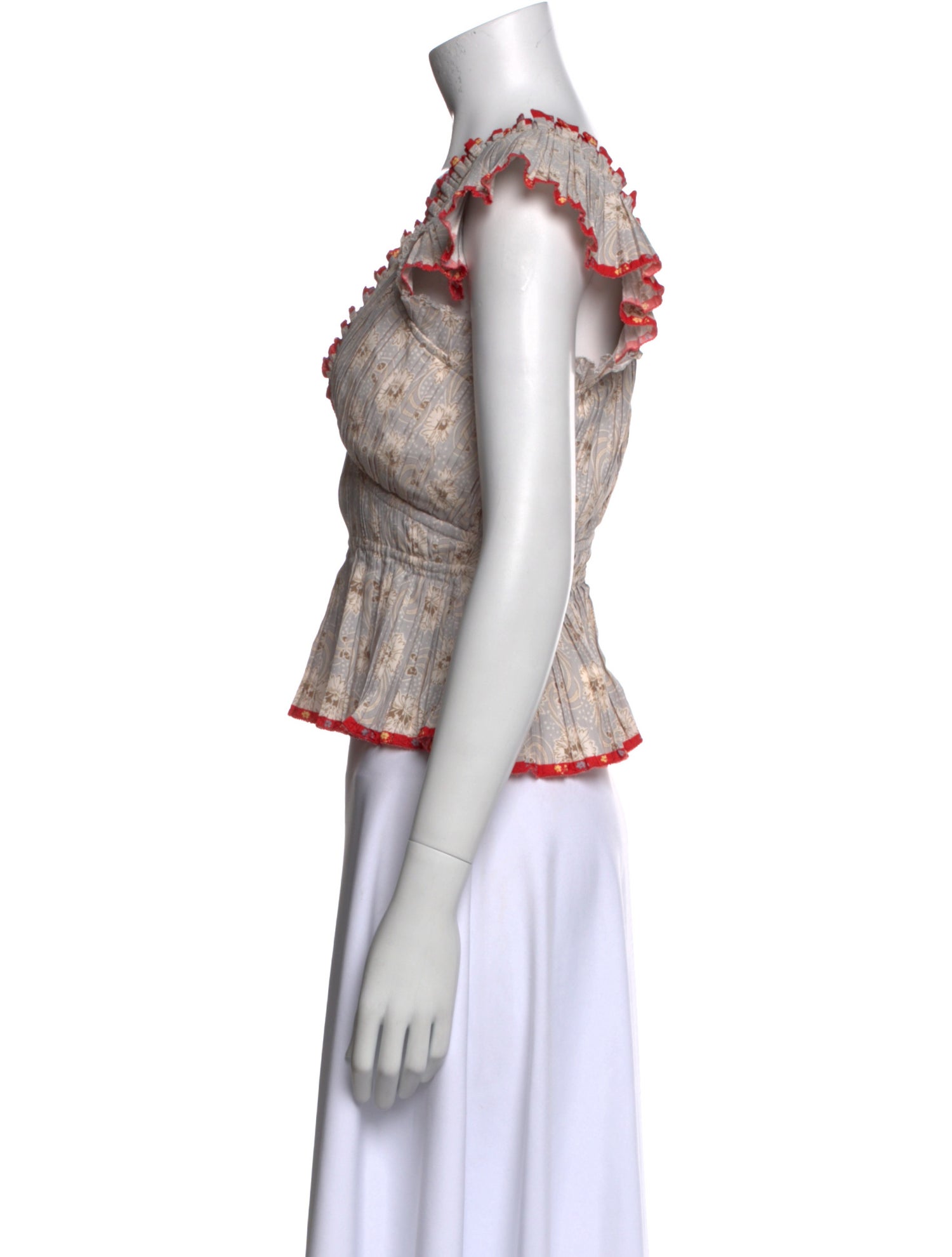 Sea New York Printed V-Neck Crop Top