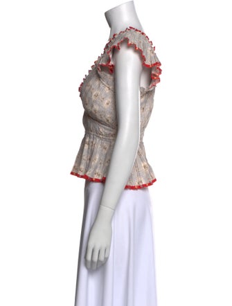 Sea New York Printed V-Neck Crop Top