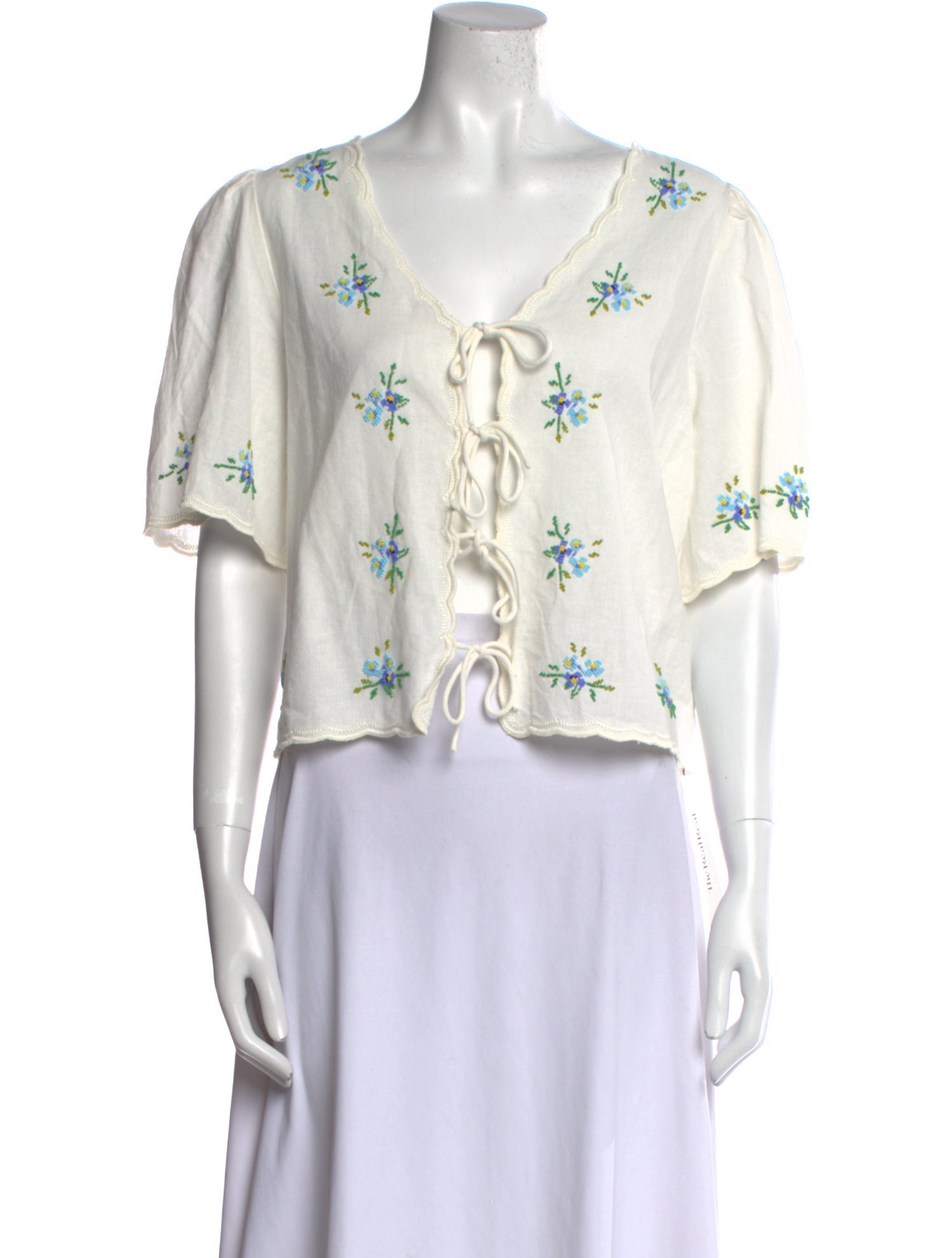 Sea New York Floral Print V-Neck Crop Top