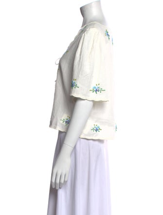 Sea New York Floral Print V-Neck Crop Top