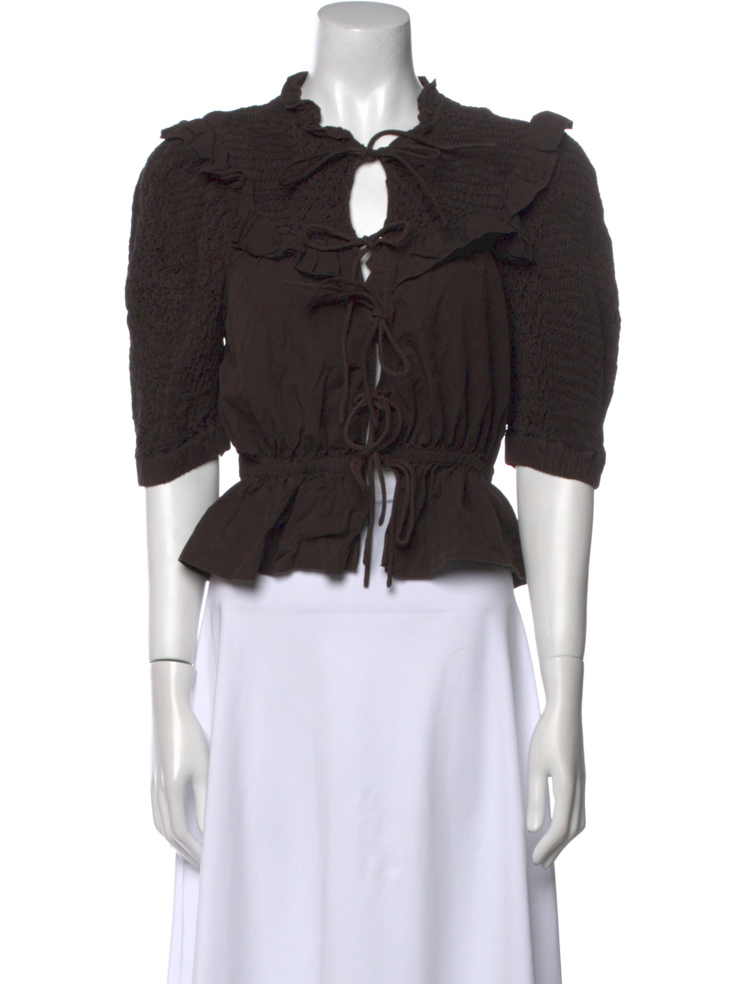 Sea New York V-Neck Three-Quarter Sleeve Crop Top