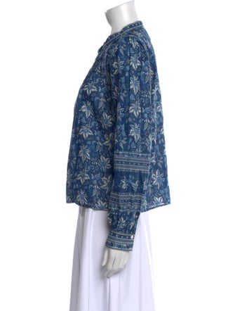 Sea New York Printed Mock Neck Button-Up Top