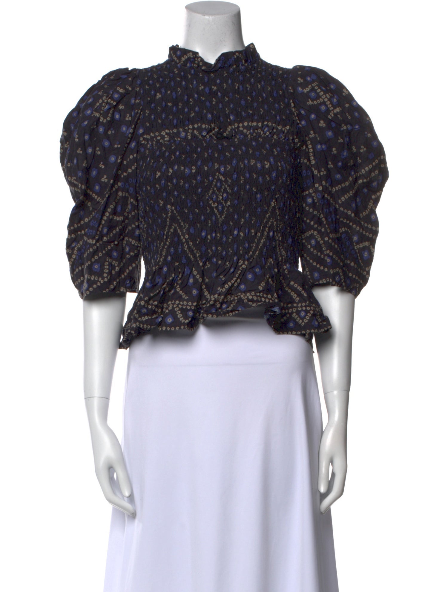 Sea New York Printed Mock Neck Crop Top