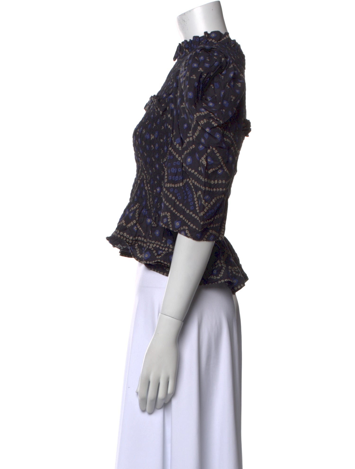 Sea New York Printed Mock Neck Crop Top