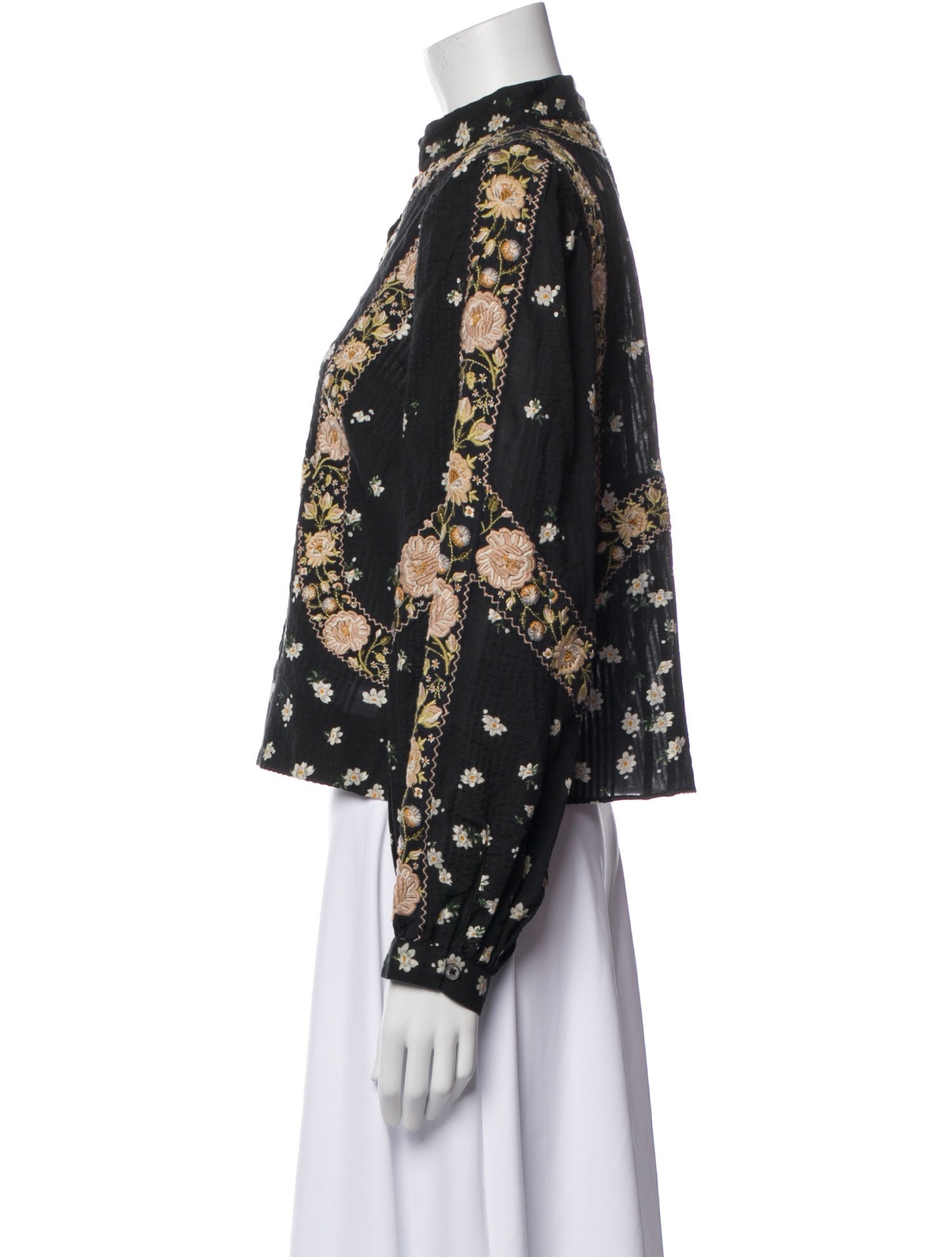 Sea New York Floral Print Mock Neck Blouse w/ Tags