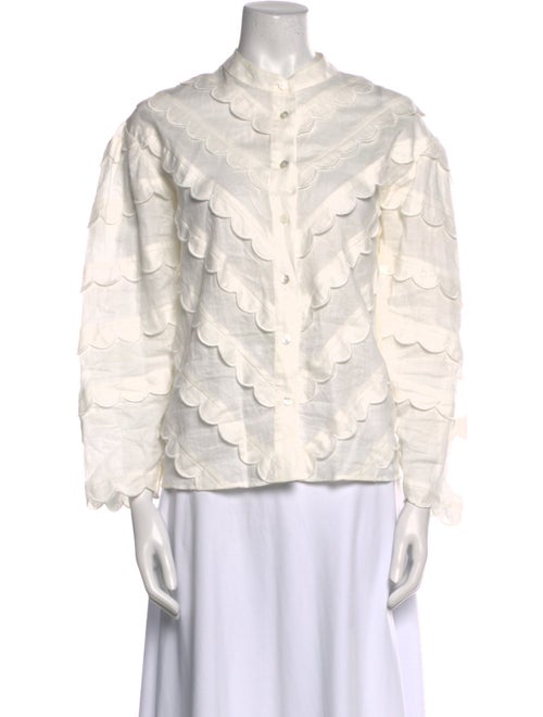 Sea New York Mock Neck Three-Quarter Sleeve Blouse