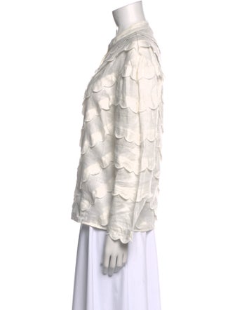 Sea New York Mock Neck Three-Quarter Sleeve Blouse