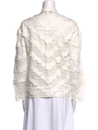 Sea New York Mock Neck Three-Quarter Sleeve Blouse