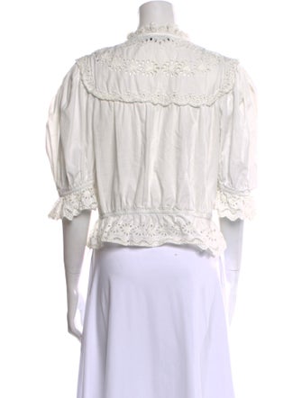 Sea New York Mock Neck Three-Quarter Sleeve Blouse