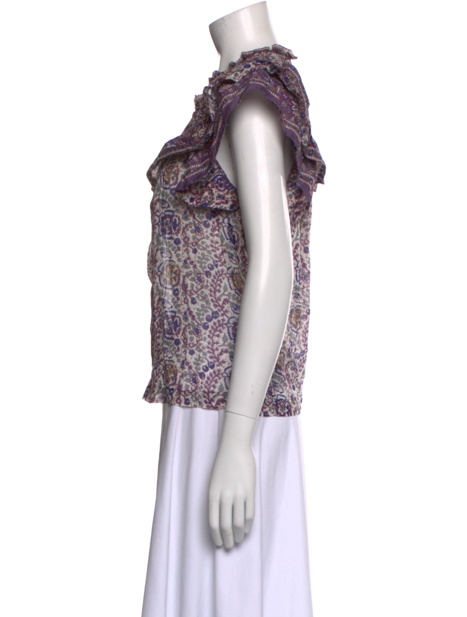 Sea New York Paisley Print Mock Neck Blouse