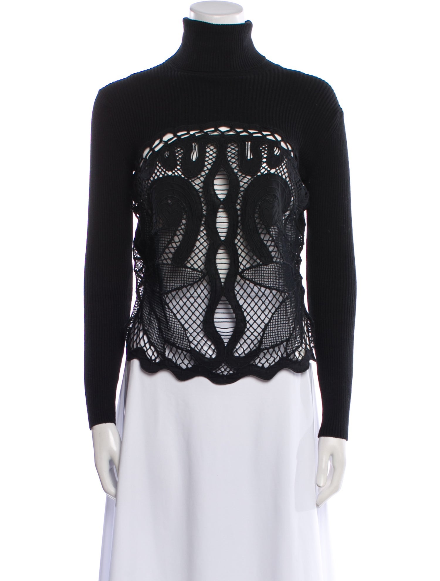 Sea New York Lace Pattern Turtleneck Sweater