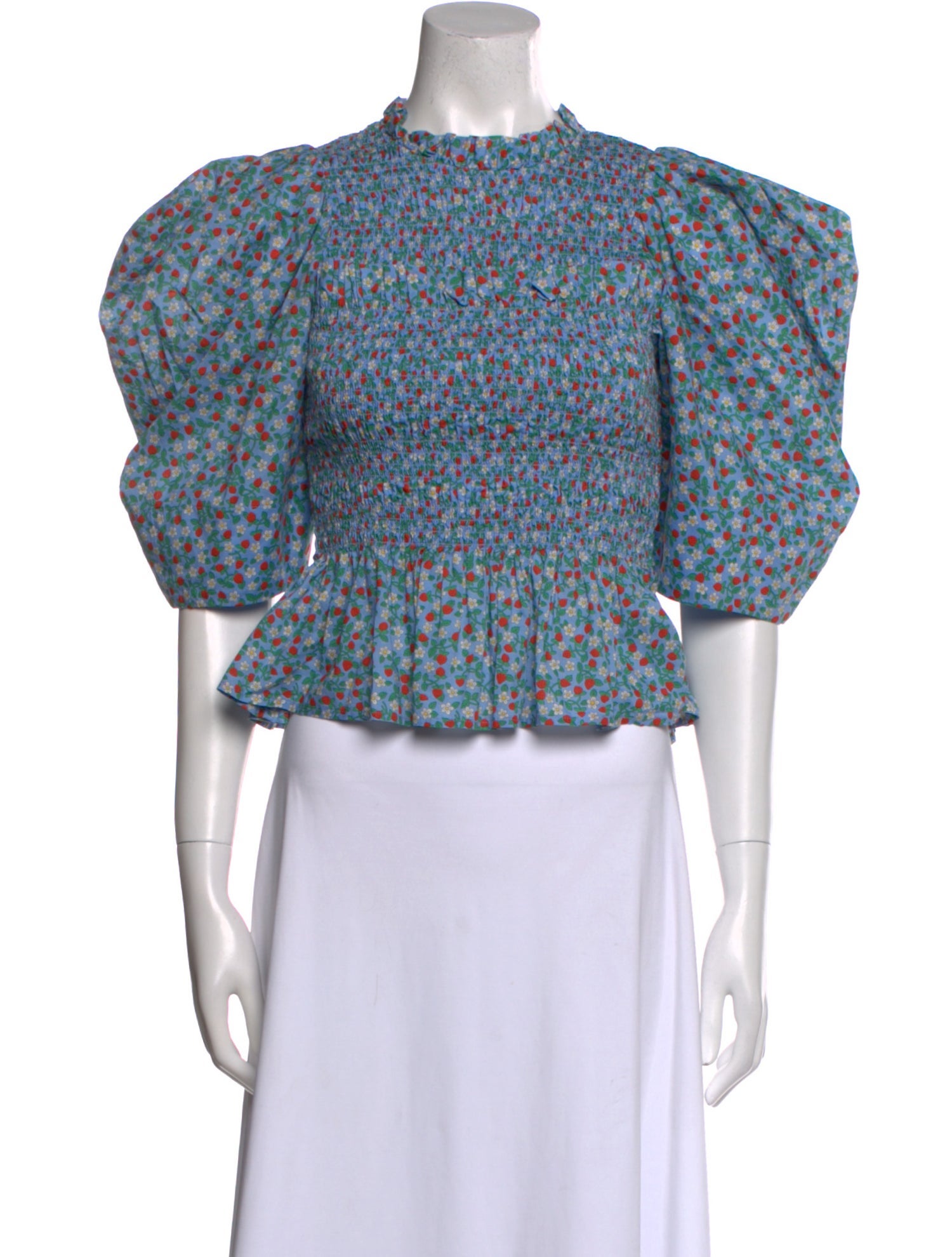 Sea New York Floral Print Mock Neck Crop Top